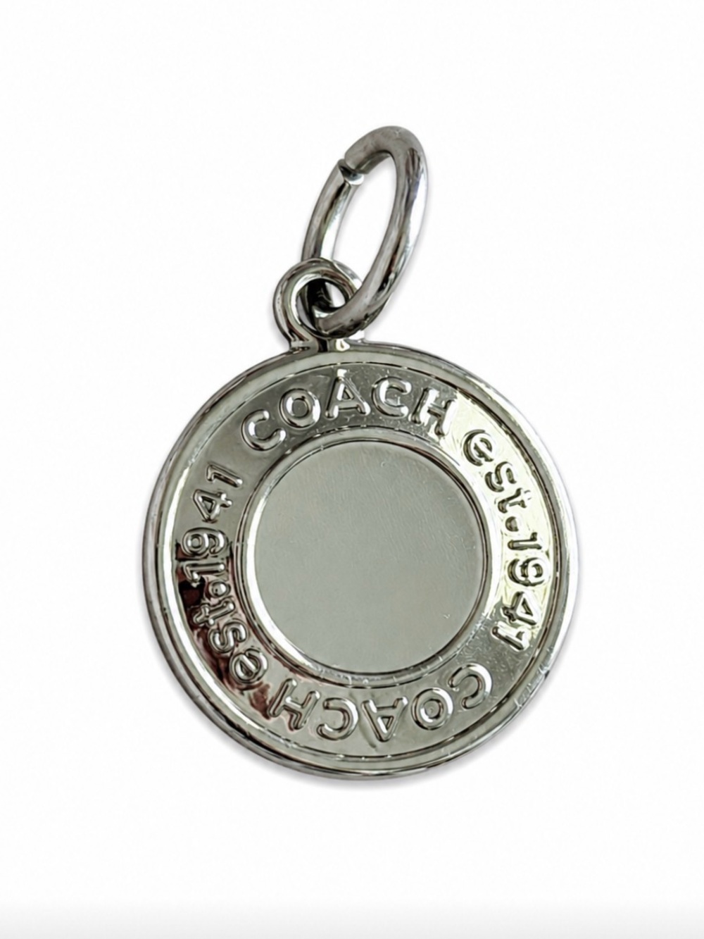 COACH Silver Round Logo Charm